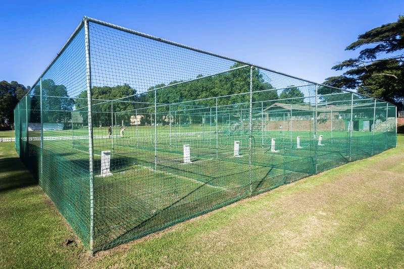 Well-maintained outdoor astro turf cricket net cage by YPL Safety Nets Tamil Nadu