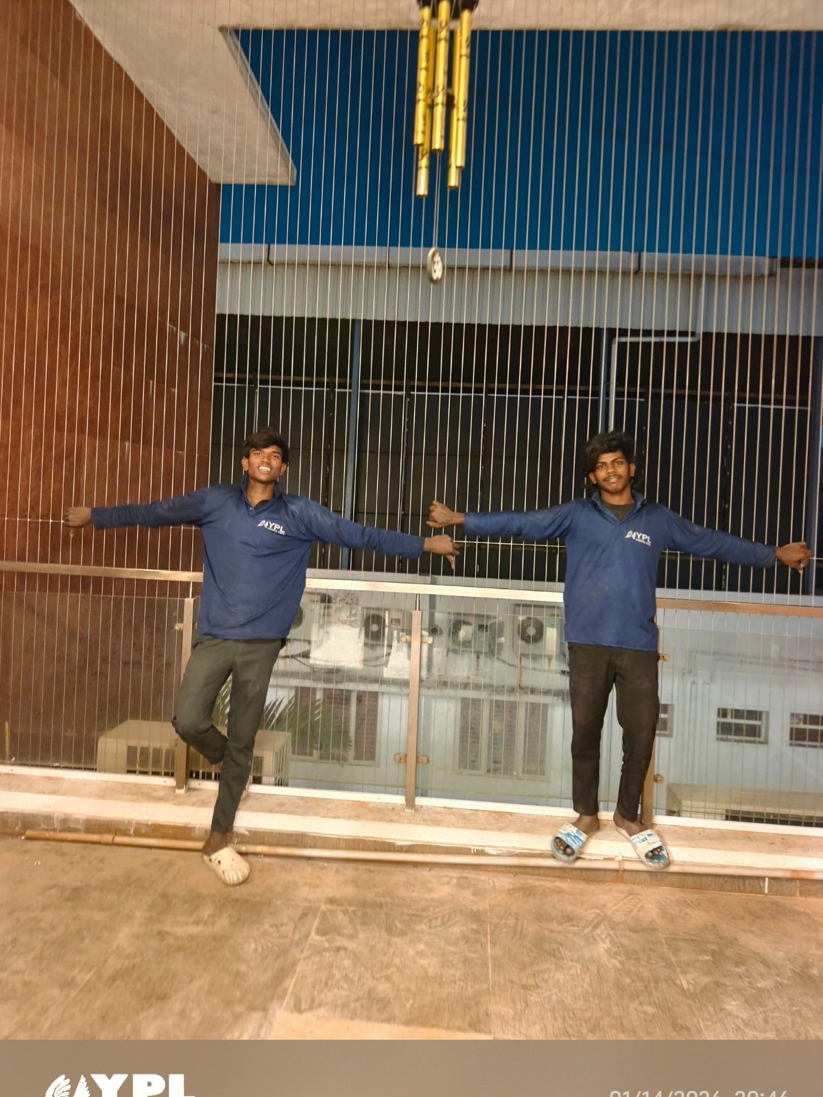 Apartment balcony invisible grill in Chennai — child safety invisible grill by YPL Safety Nets