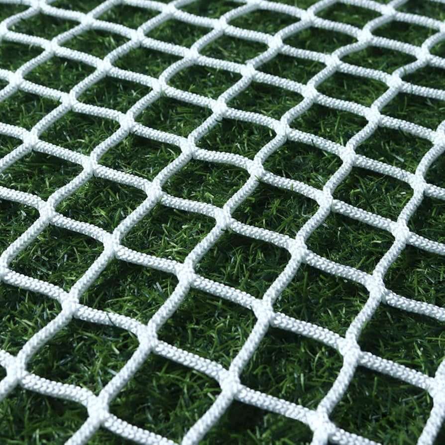 White braided safety net close-up — strong knotted cord used for children and pet safety nets by YPL Safety Nets
