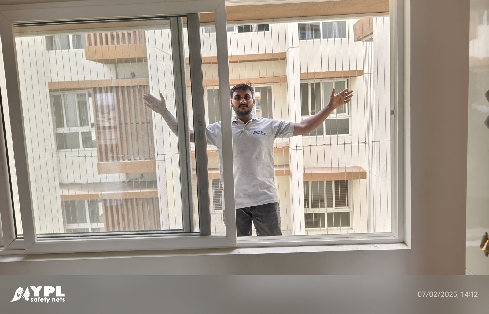 Invisible grill for windows in Chennai — stainless steel invisible window grill by YPL Safety Nets