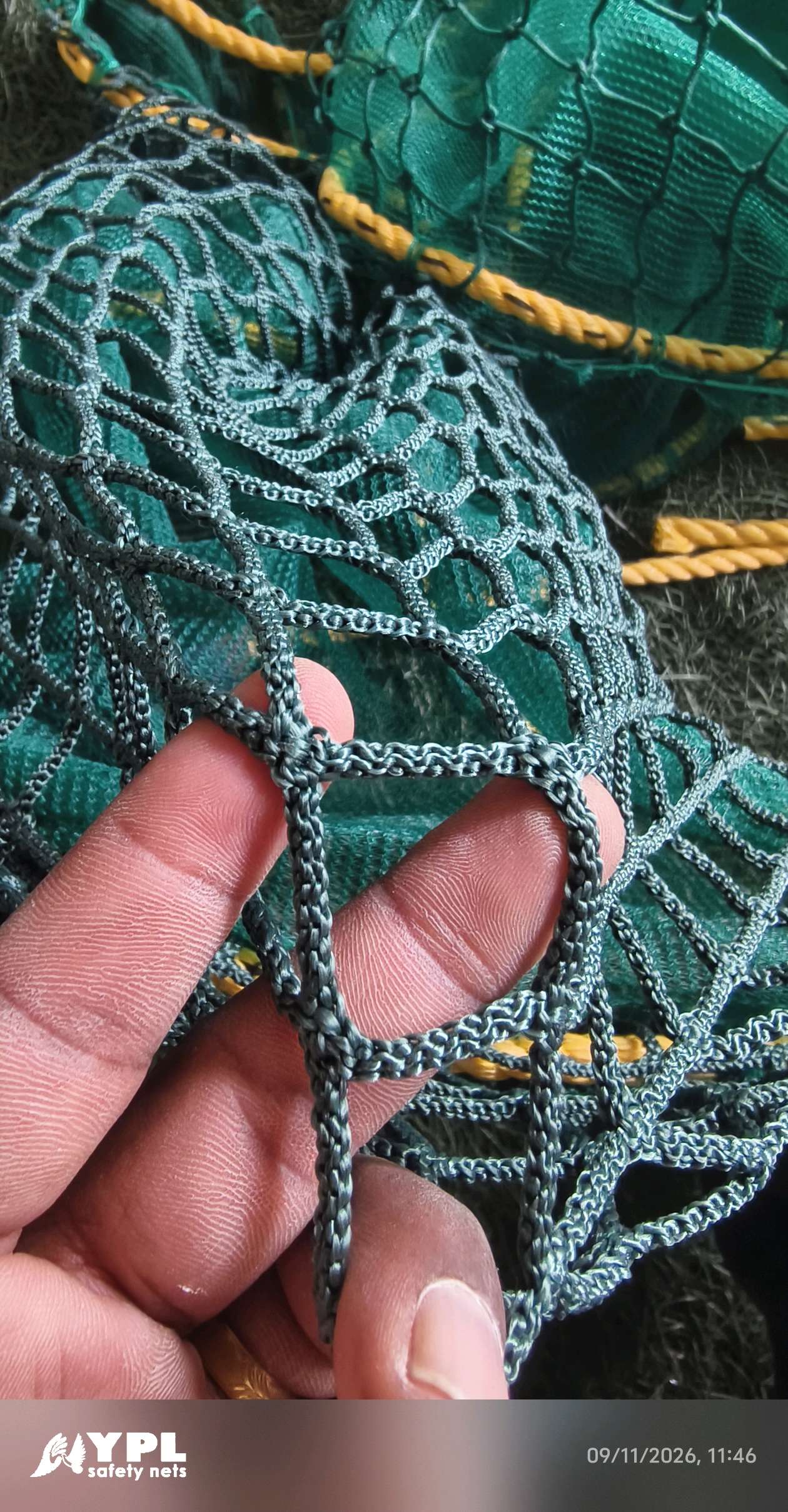 1mm nylon safety net fine mesh held open by hand
