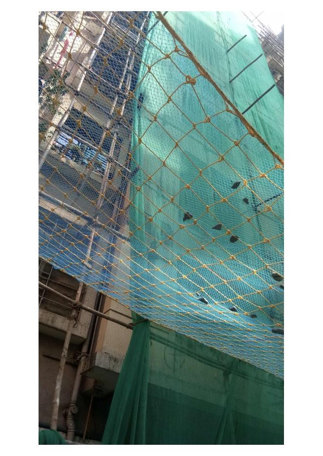 Construction debris safety net installed by YPL Safety Nets Chennai Construction debris safety net installed by YPL Safety Nets Chennai